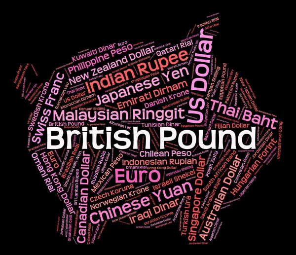British Pound Shows Currency Exchange And Coinage — Stock Photo, Image