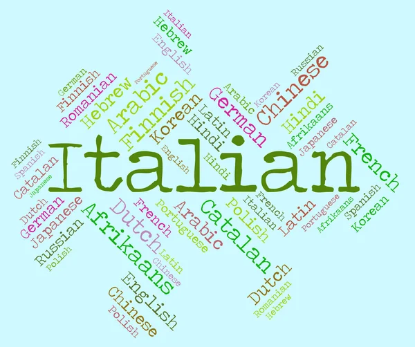 Italienska språket representerar Italien utländska och Text — Stockfoto