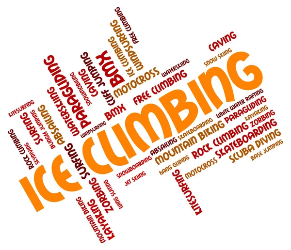 Buz tırmanışı metin Word ve Wordcloud temsil eden — Stok fotoğraf