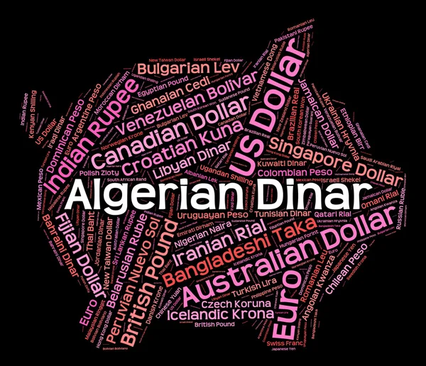 Algerian Dinar Means Worldwide Trading And Banknote — Stock fotografie