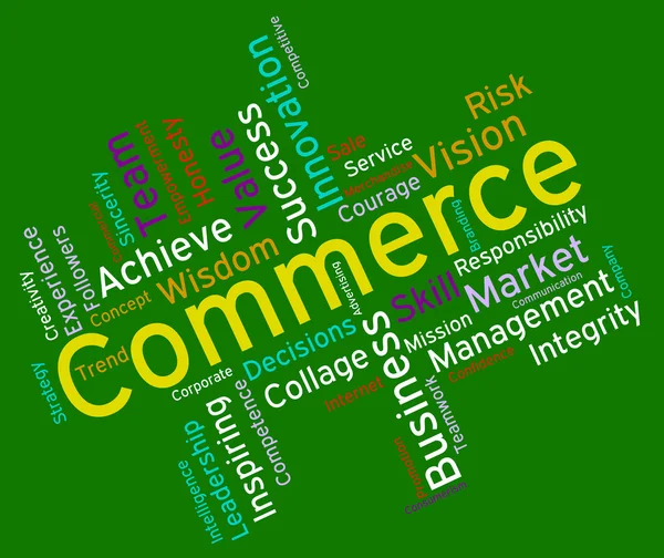Commerce Words Represents Ecommerce Buy And Buying — Stock Photo, Image
