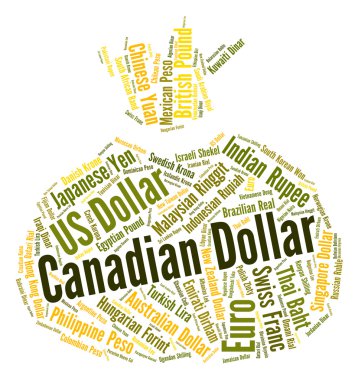 Canadian Dollar Represents Currency Exchange And Banknotes clipart