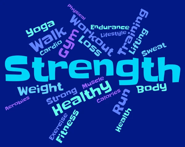 Strength Words Means Tough Force And Sturdiness — Stock Photo, Image