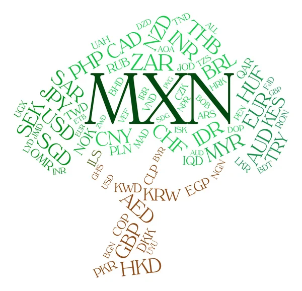 MXN měna znamená, že mexické Pesos a Forex — Stock fotografie