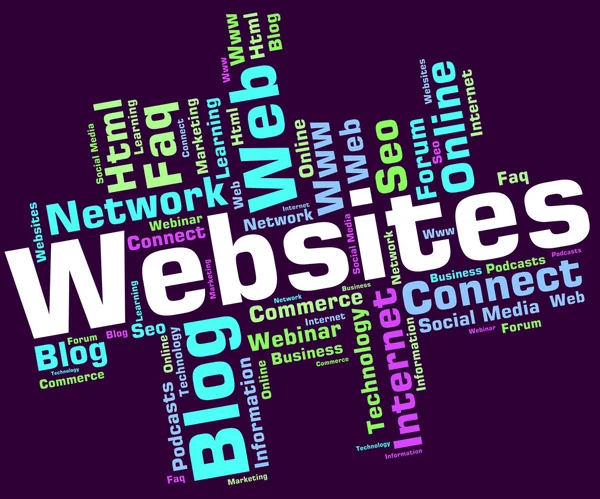 Websites Word Represents Network Internet And Wordcloud — Stock Photo, Image