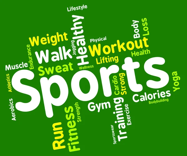 Sport szó azt mutatja, egyre fitt és gyakorlása — Stock Fotó