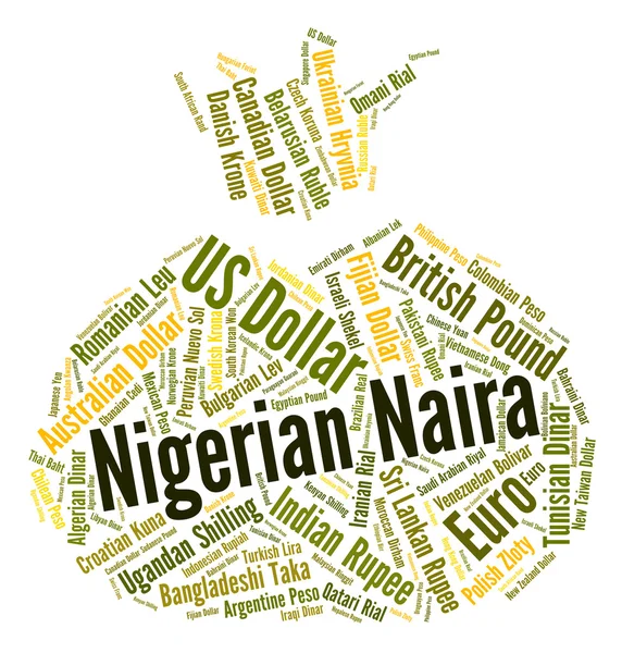 Nigerian Naira Means Forex Trading And Coin — Stock Photo, Image