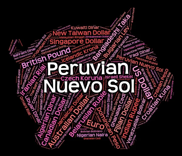 Peruvian Nuevo Sol Represents Currency Exchange And Banknote — Stok fotoğraf