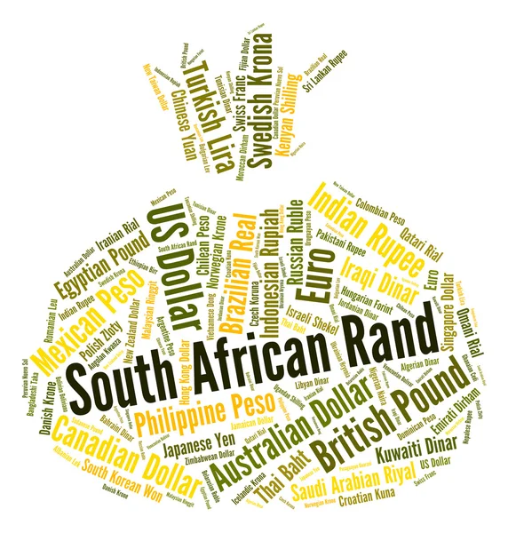 Döviz kuru ve sikkeleri Güney Afrika Rand gösterir — Stok fotoğraf