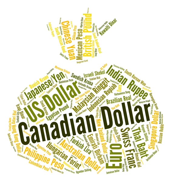 Le dollar canadien représente le change et les billets de banque — Photo