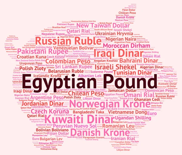 Mısır Lirası dünya çapında ticaret ve banknot temsil eder — Stok fotoğraf