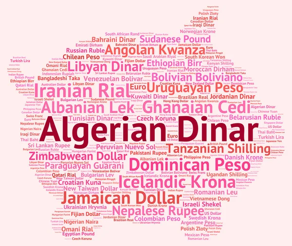 Algerian Dinar Represents Worldwide Trading And Broker — Stock Photo, Image