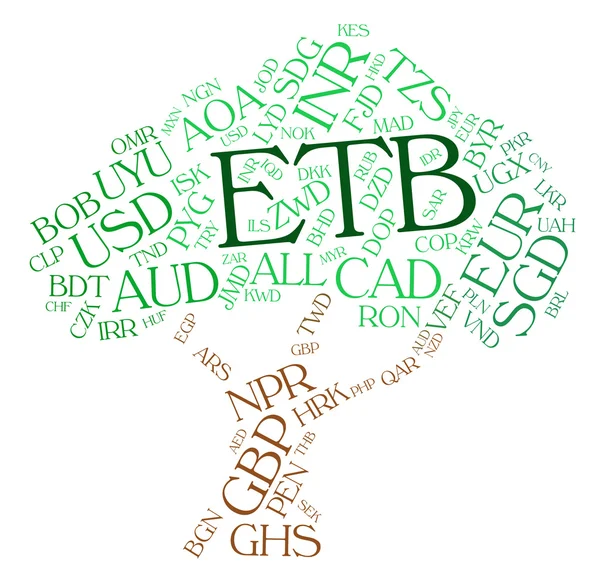 ETB valuta representerar etiopiska Birr och valutor — Stockfoto