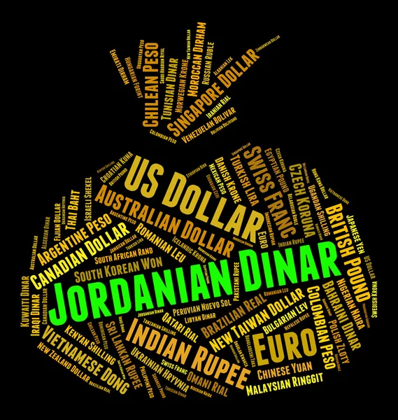 Jordanian Dinar Represents Forex Trading And Banknote — Stock Photo, Image