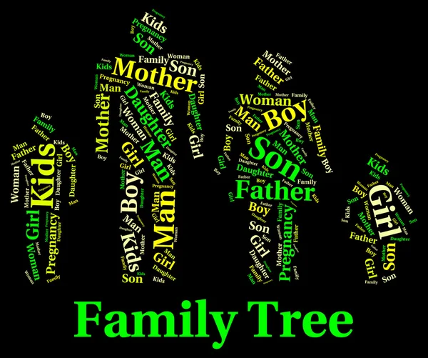 Family Tree Shows Blood Relative And Children — Stock Photo, Image