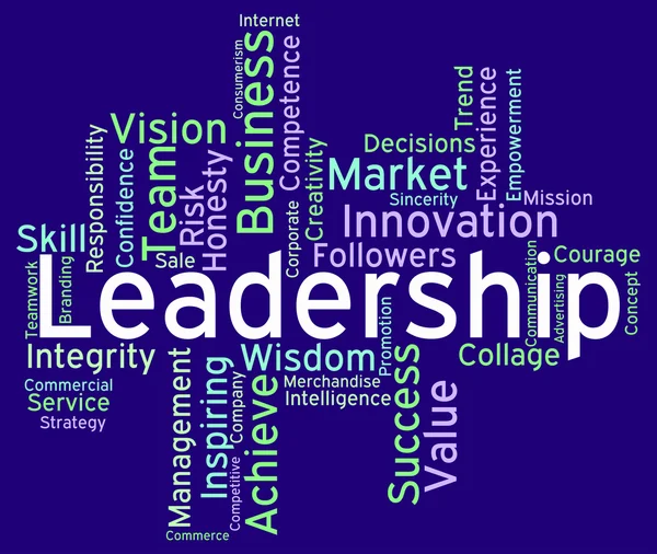 Las palabras de liderazgo representan la guía y el control de la influencia —  Fotos de Stock
