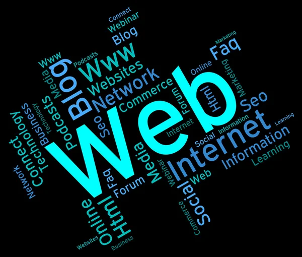 Web Word Means Net Text And Websites — Stock Photo, Image