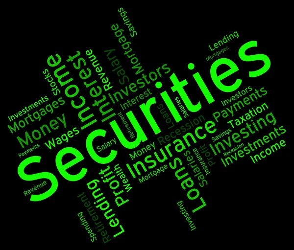 Securities Word Shows In Debt And Bond — Stock Photo, Image