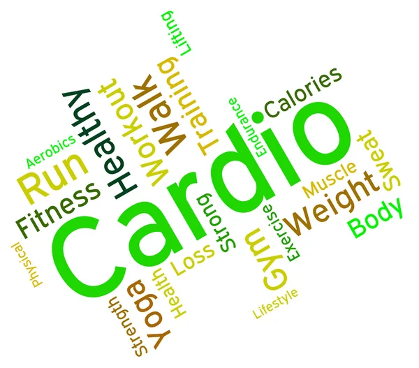 Cardio szó azt jelzi, hogy kap illeszkedik, és gyakorolja — Stock Fotó
