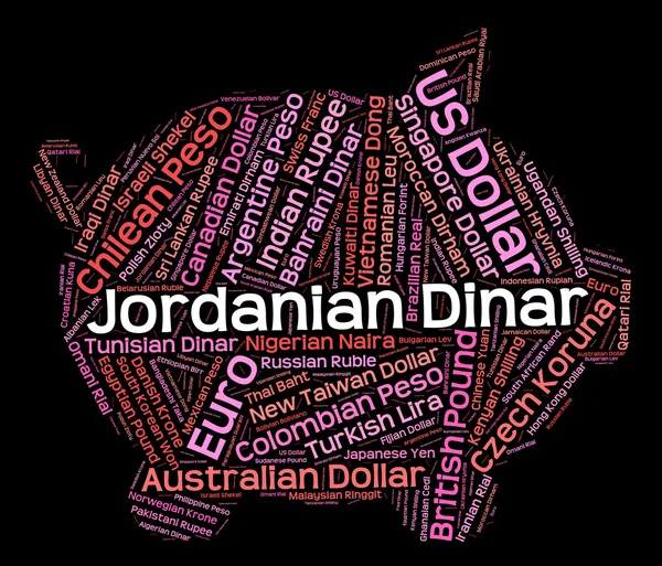 Dinar jordano significa moneda extranjera y corredor —  Fotos de Stock