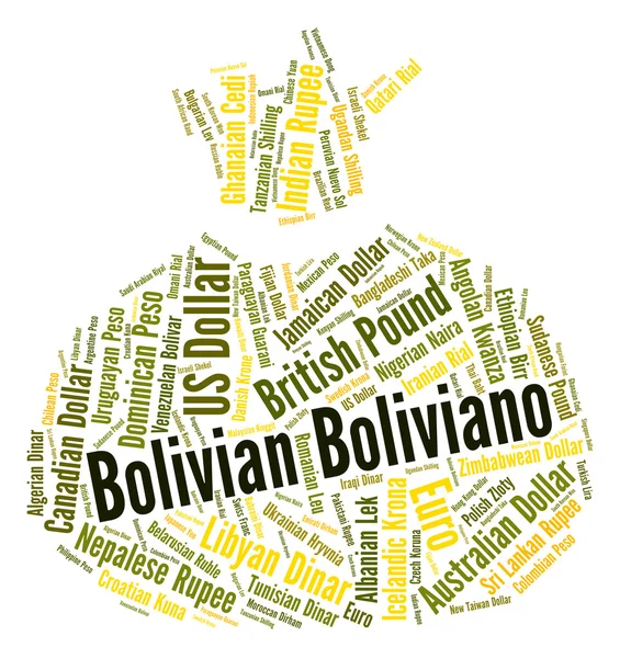 Bolivian Boliviano Means Forex Trading And Banknote — Stock Photo, Image