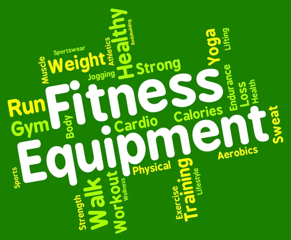 Fitnessapparatuur betekent opgeleide uitrustingen en atletisch — Stockfoto