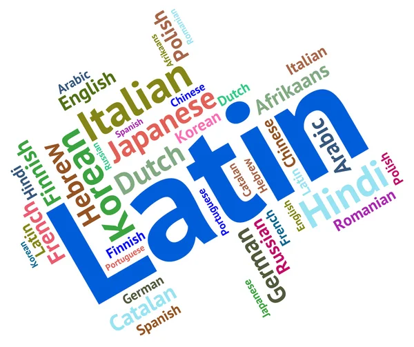 Lingua Latina Rappresenta Wordcloud Vocabolario e Lingo — Foto Stock