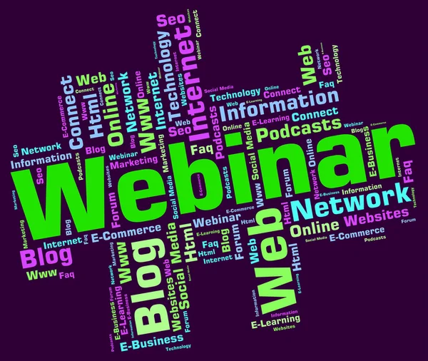 Webinar Wordcloud Means Www Teach And Education — Stock Photo, Image