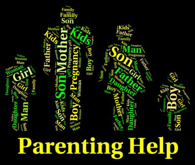Parenting Help Shows Mother And Child And Advice clipart