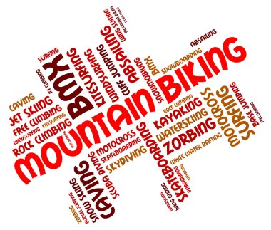 Mountain Biking Indicates Text Riding And Landscape clipart