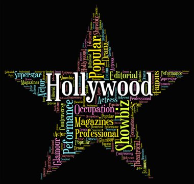 Hollywood yıldızı perdeye ve eğlence gösterir