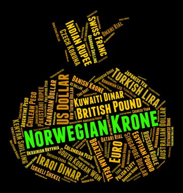 Dünya çapında ticaret ve yabancı Norveç Kronu gösterir