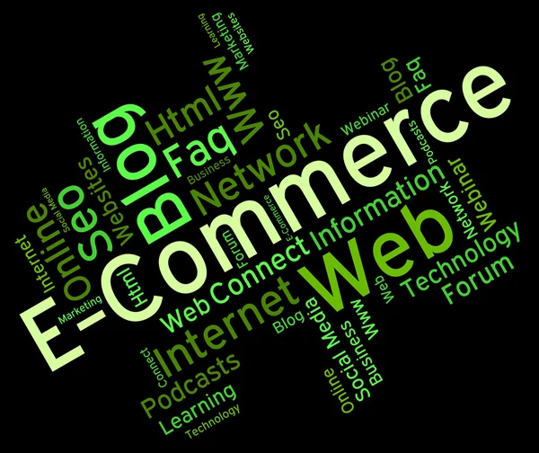 Ecommerce Word Shows Online Business And Biz — Stock Photo, Image