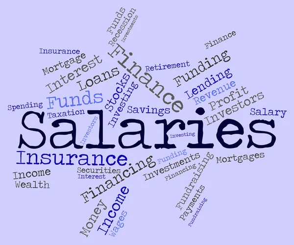 Salaries Word Indicates Income Money And Pay — Stock Photo, Image