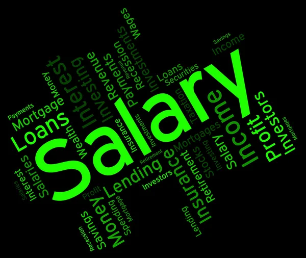 Palavra salarial mostra salários e funcionários — Fotografia de Stock