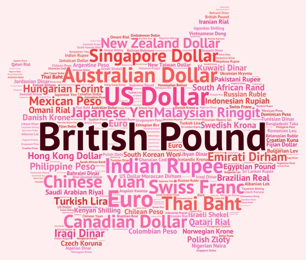 British Pound Shows Currency Exchange And Broker — Stock Photo, Image