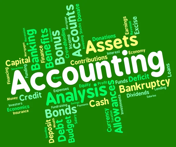 Accounting Words Represents Balancing The Books And Accountant — Stock Photo, Image