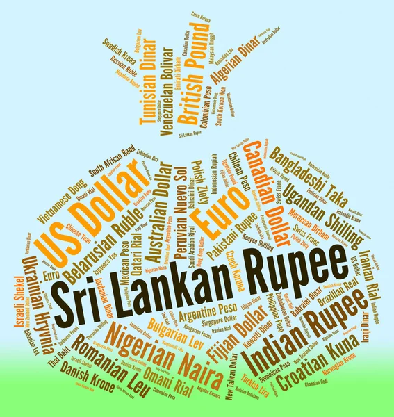 Sri Lankan Rupee Shows Currency Exchange And Banknotes — Stock Photo, Image