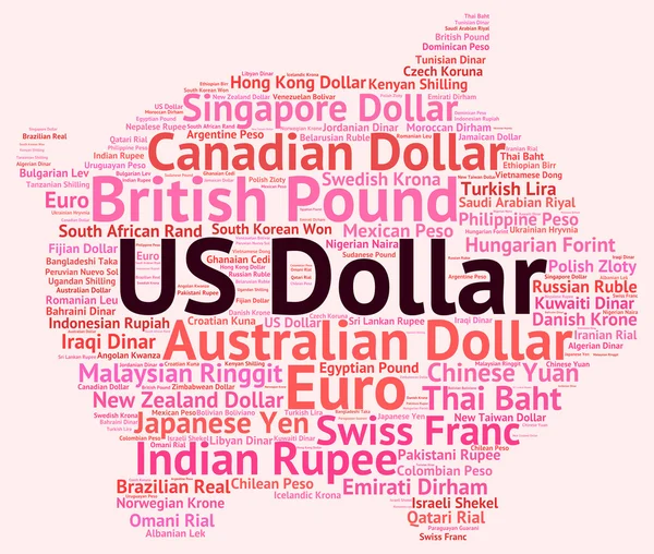 Us Dollar Means Foreign Exchange And American — Stock Photo, Image