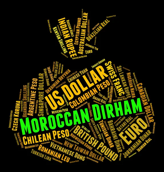 Dirham marocain montre Dirhams marocains et devises — Photo
