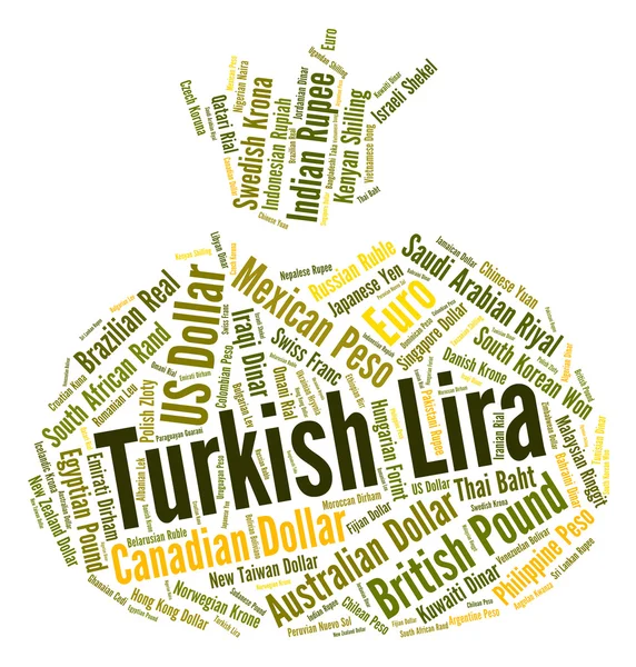 Turkish Lira Represents Foreign Currency And Forex — Stok fotoğraf