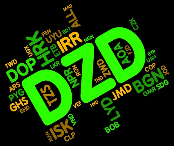 Dzd Currency Indicates Forex Trading And Algeria — Stock Photo, Image