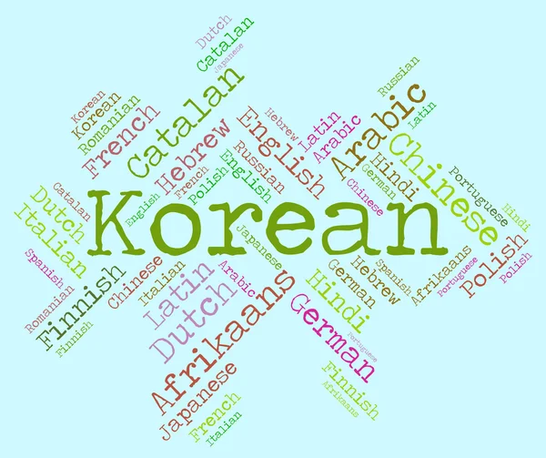 Korean Language Shows Lingo Text And Speech