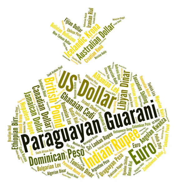 Paraguayan Guarani Indicates Foreign Exchange And Coin — Stock Photo, Image