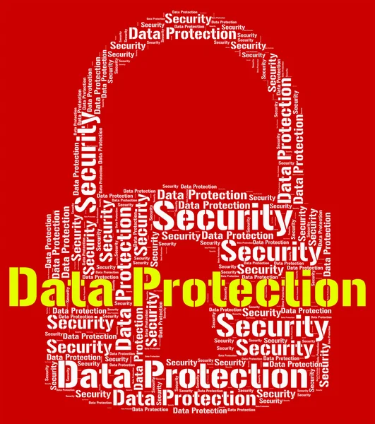 Data Protection Represents Forbidden Secured And Wordcloud — Stock Photo, Image