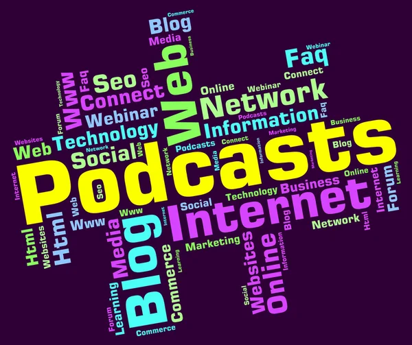 Podcast Word Web yayını podcast ve akış gösterir — Stok fotoğraf