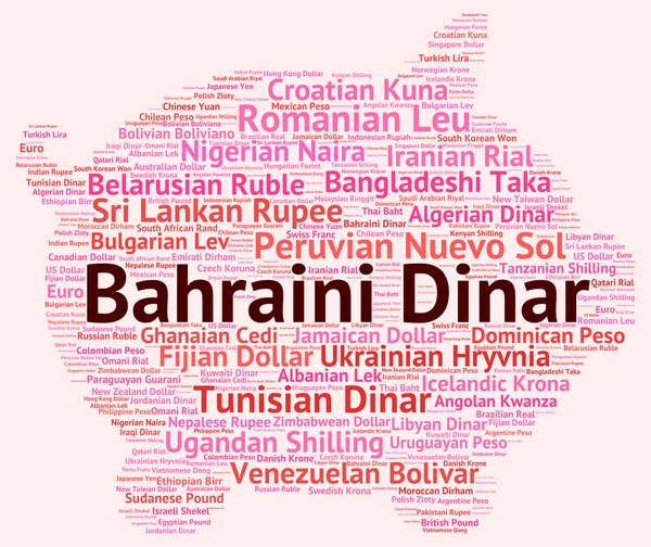 Bahraini Dinar Means Exchange Rate And Coin — Stock Photo, Image