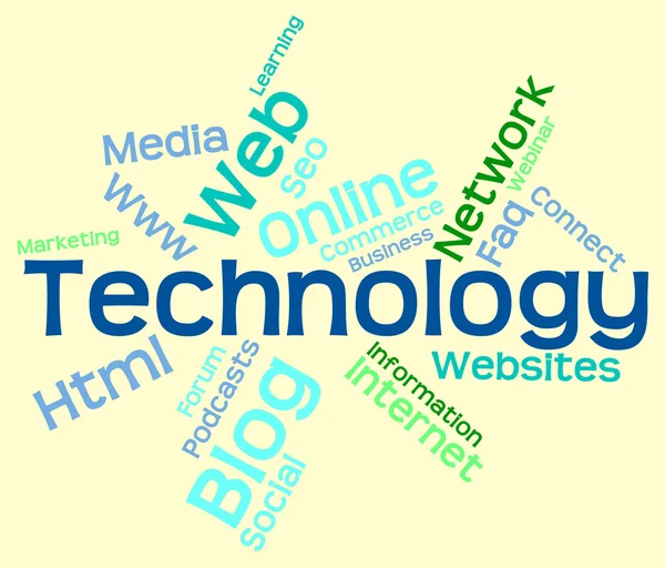 Technology Word Represents Digital Electronic And Data — Stock Photo, Image