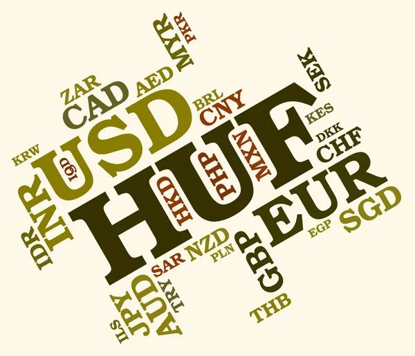 Huf Currency Indicates Worldwide Trading And Broker — Stock Photo, Image