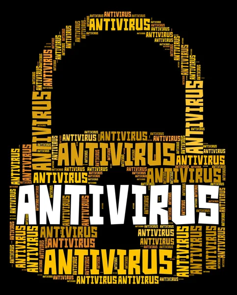 Antivirus Lock Represents Word Infection And Spyware — Stock Photo, Image